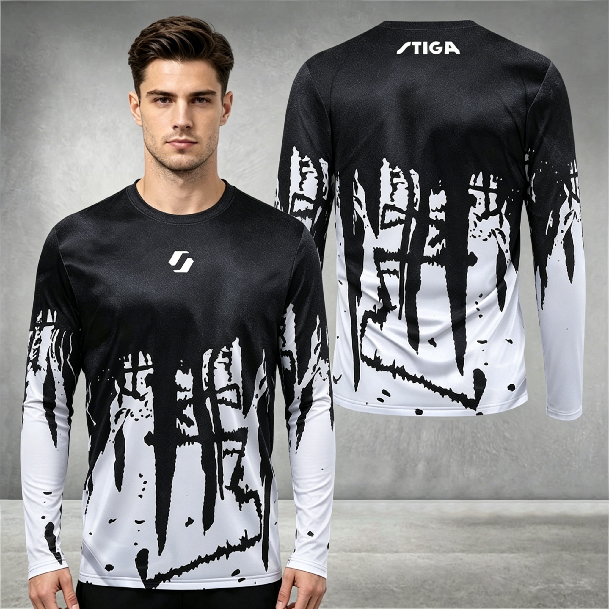 Outdoor Sportswear - Men's Sports Long-sleeve T-shirt Round Neck