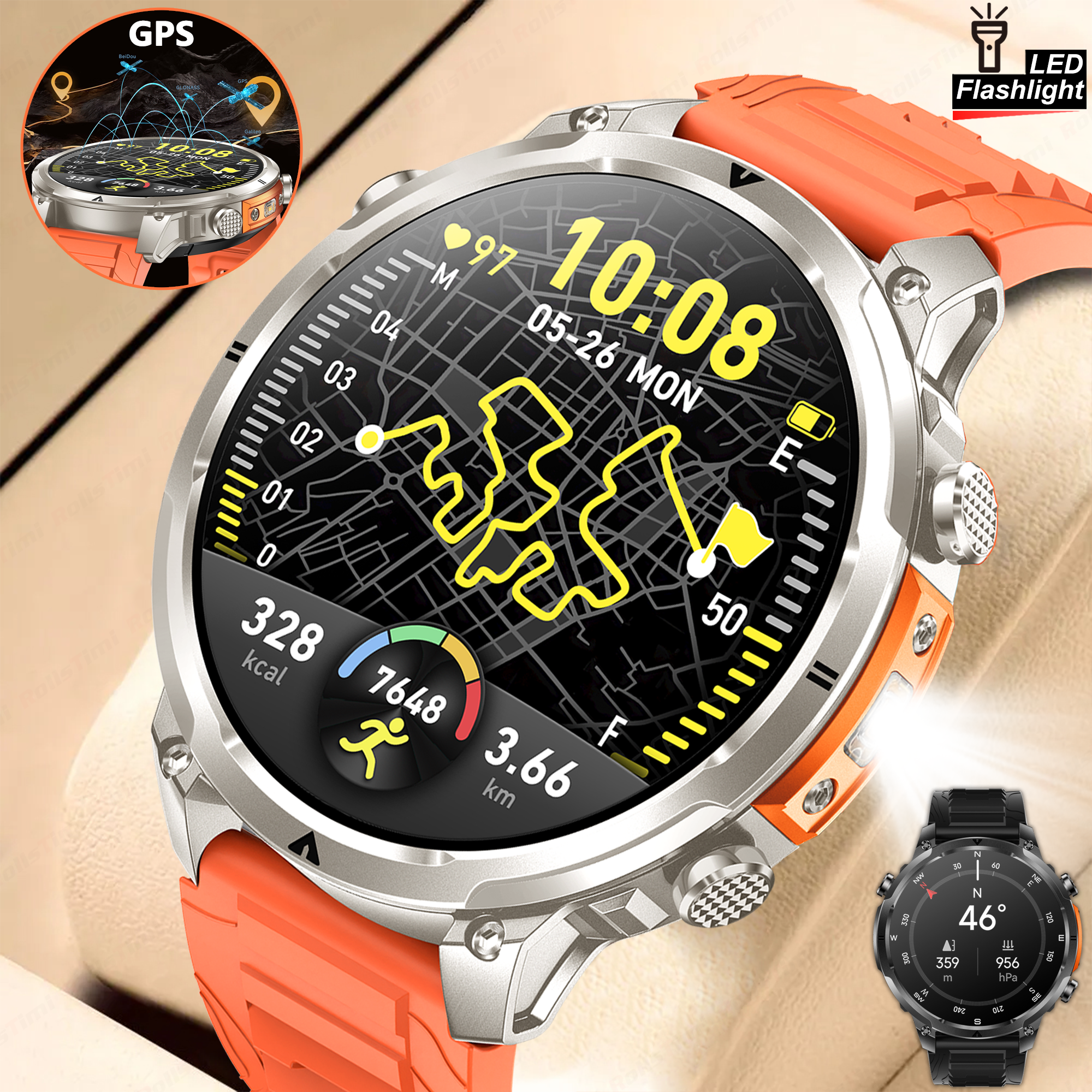 Outdoor Sport Smart Watch - Outdoor GPS Sports Smart Watch 1.7-Inch