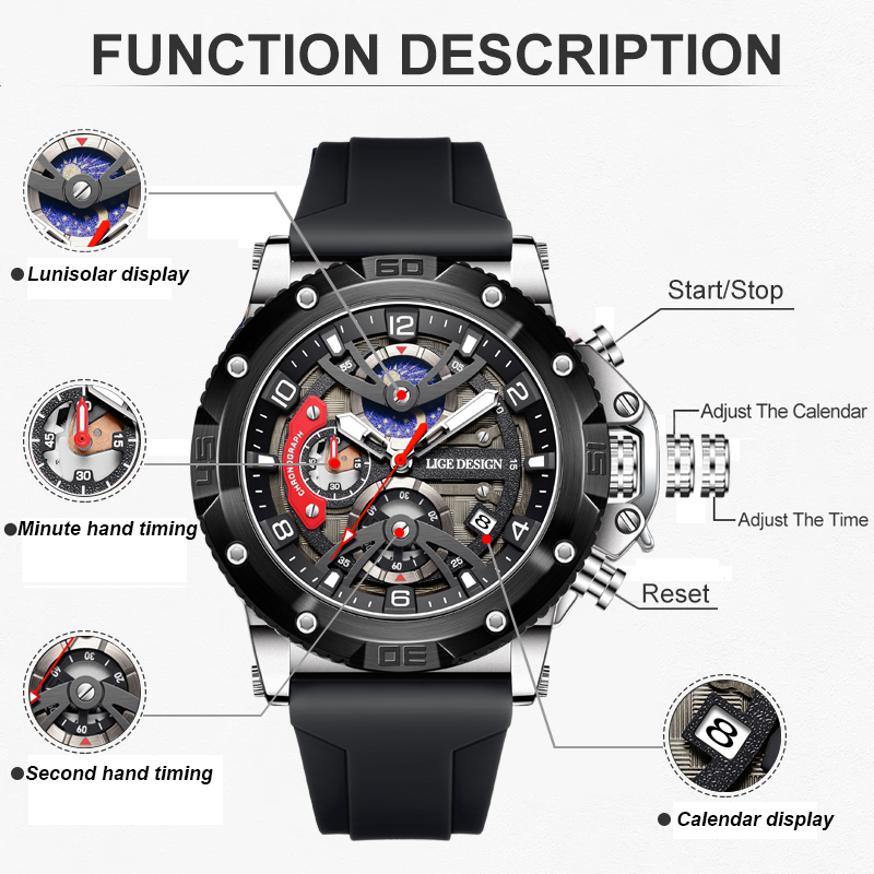 LIGE Top Brand Luxury Men Watc - Outdoor Sport Smart Watch 리뷰 및 가격