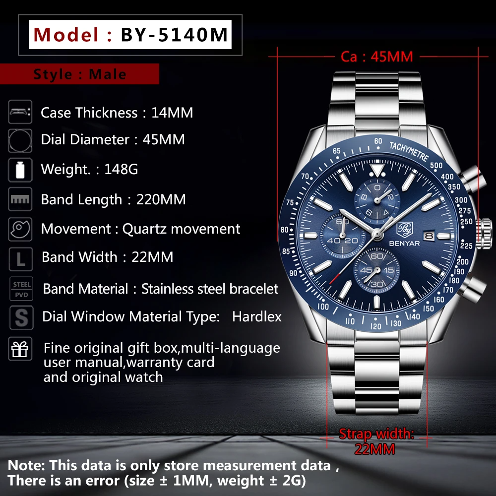 Men Watch BENYAR Top Brand Lux - Outdoor Sport Smart Watch 리뷰 및 가격